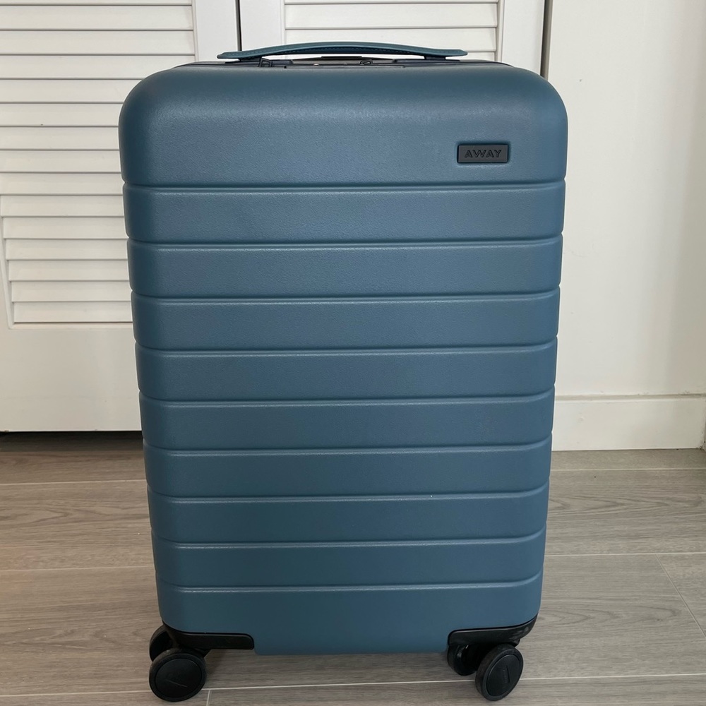 Special Edition color of The Away two-toned carry on suitcase